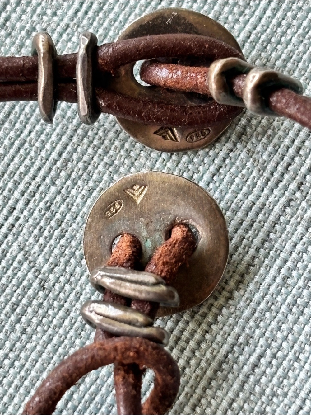 Silpada Pearl, Sterling and Brown Leather Layering Necklace with Bracelet Boho - Picture 4 of 7